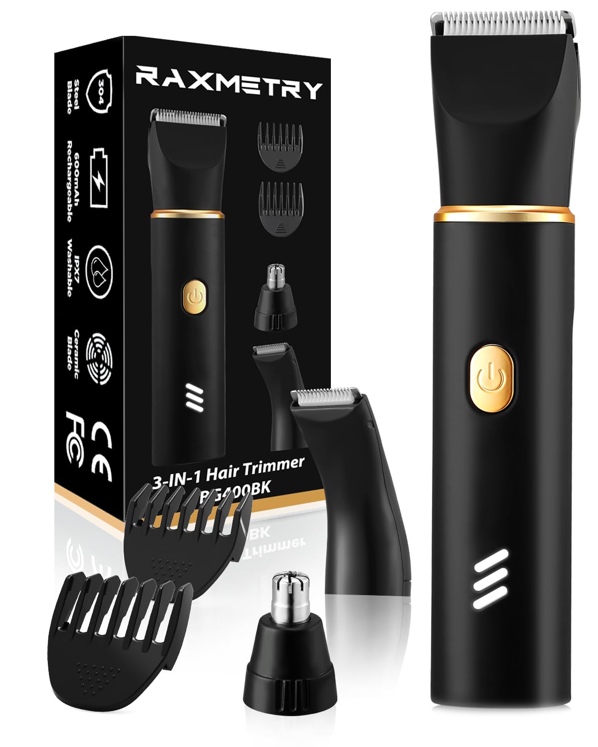 Manscape Body Hair Trimmer for Men-3 in 1 Electric Razor Groin Groomer,IPX7 Waterproof,Versatile Hair Trimmer for Ball/Pubic/Chest/Beard/Nose,USB-C Rechargeable,Gifts for Him Dad