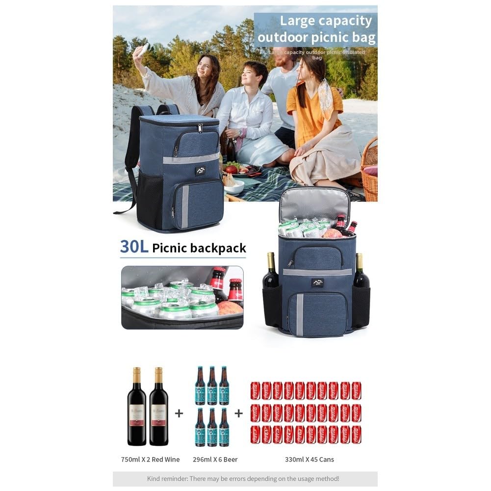 Zaino termico 30 l impermeabile tessuto Oxford campeggio picnic viaggi
