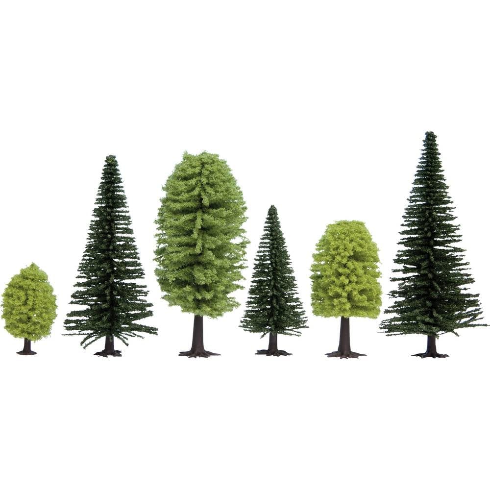 NOCH® Mischwald, mit Modellbau Bäumen, 10 Stück 5-14 cm für die Spurweiten H0, TT perfekt auch zum Basteln, DIY und Krippen