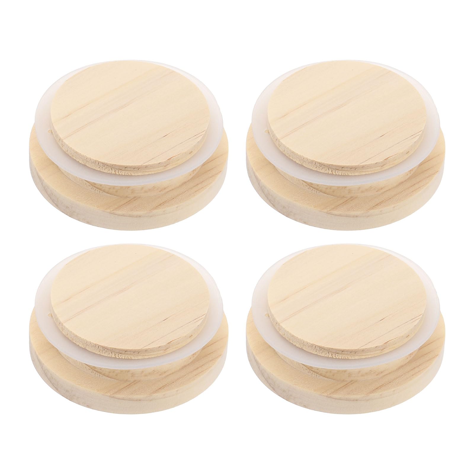 Couvercle en bambou pour bocal Mason bocal large 62mm hermétique et durable x4