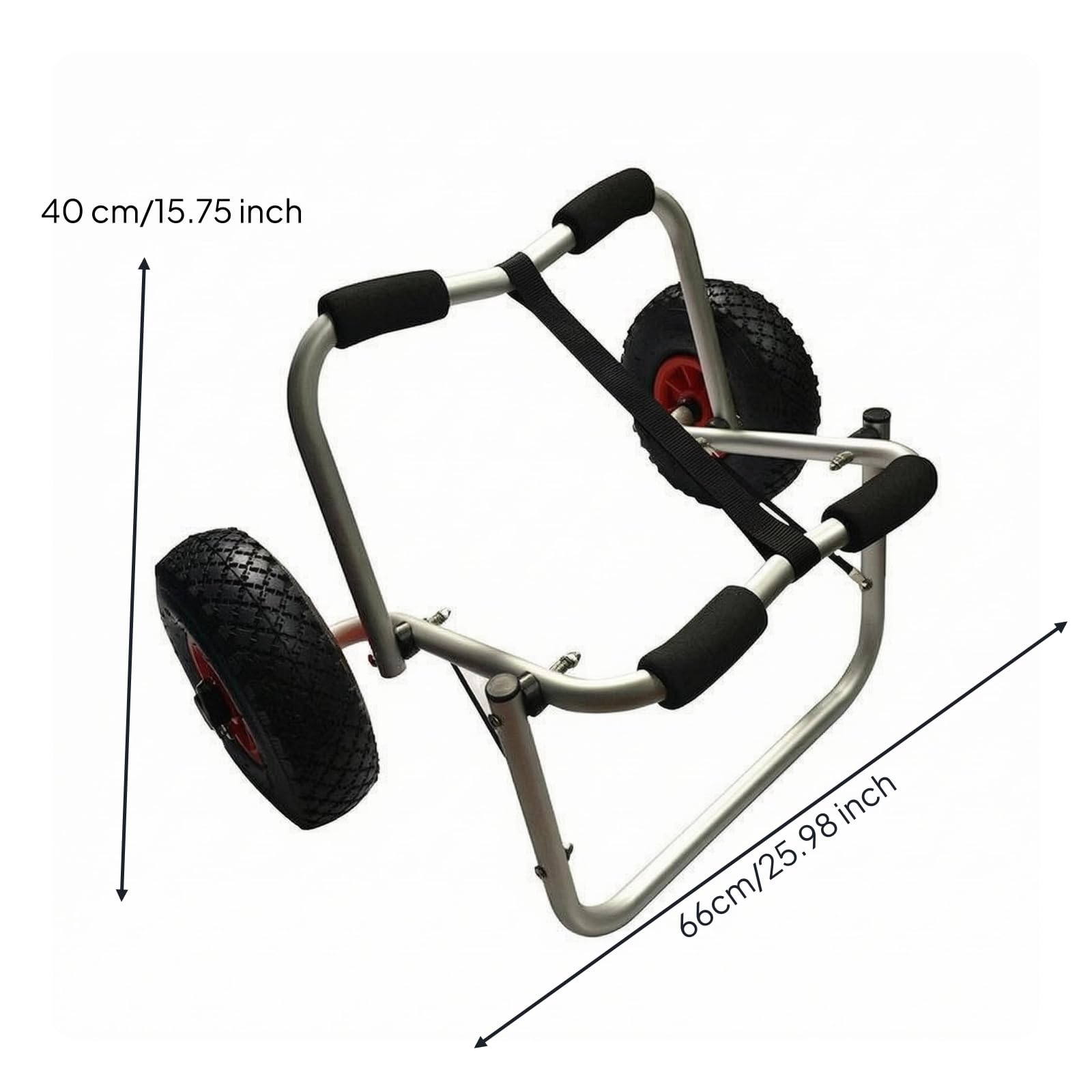 Harilla Carrito Remolque para Kayak Carro Carrito Soporte Transporte Plegable Material Aleación de Aluminio Acolchado con Correa, Remolque para Kayak Modelo A con Neumáticos Inflables