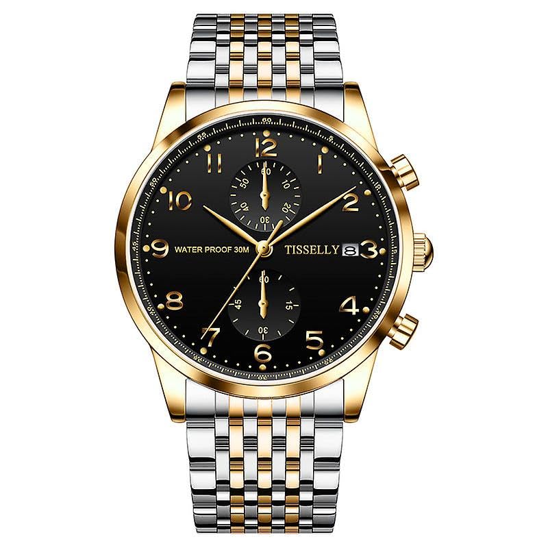 Orologio al quarzo di modo impermeabile rotondo della cinghia d'acciaio degli uomini