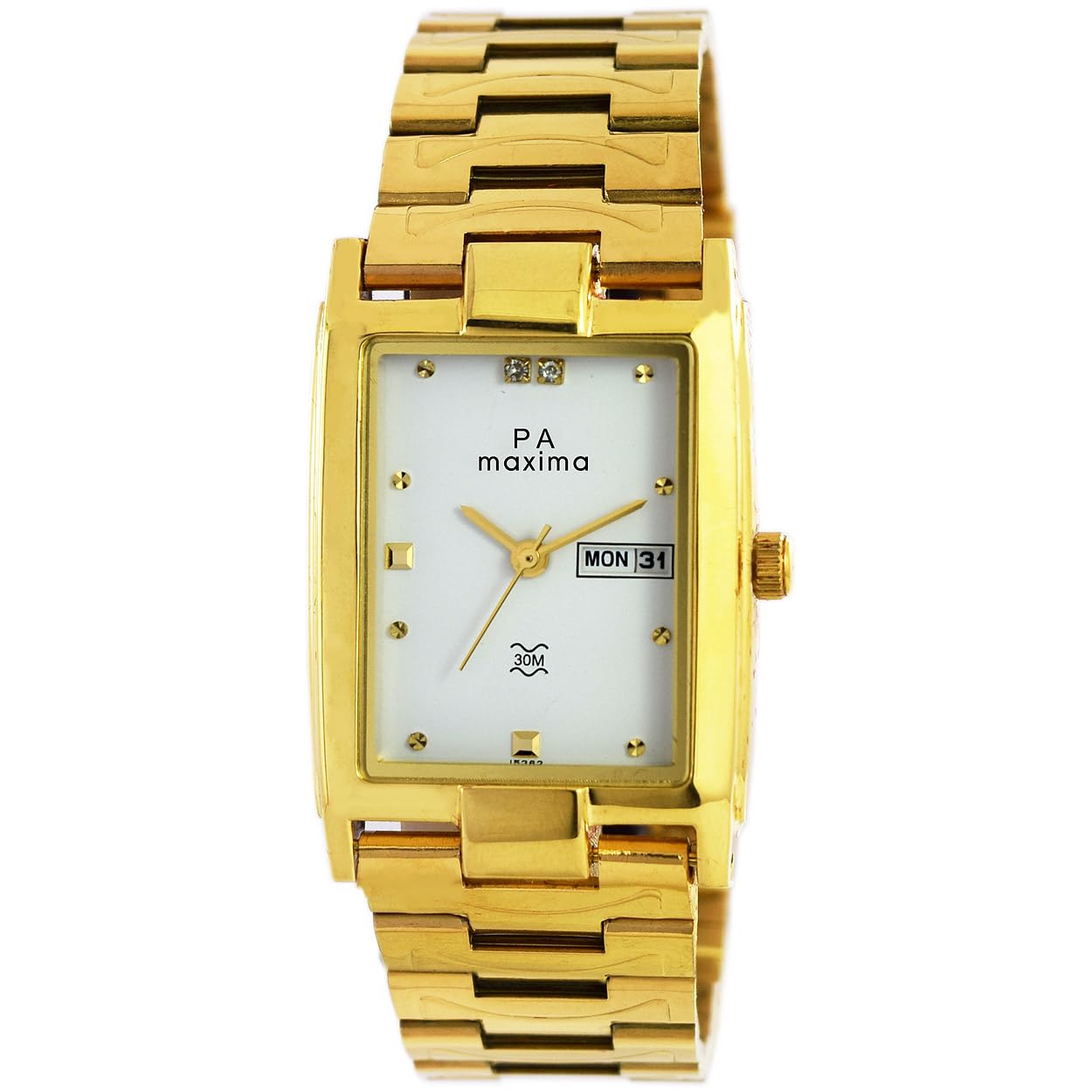 Maxima Stainless Steel Formal-Gold Day-Date White Dial Analog Watch for Men -15362Cmgy, Gold Band (B00JA6HA80) Amazon Price History, Amazon Price Tracker