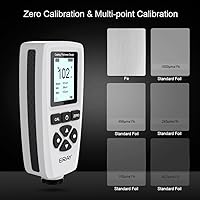 Vista 5 de Eray Medidor Digital de espesor de capas de pintura con retroiluminación pantalla LCD, gris, 1