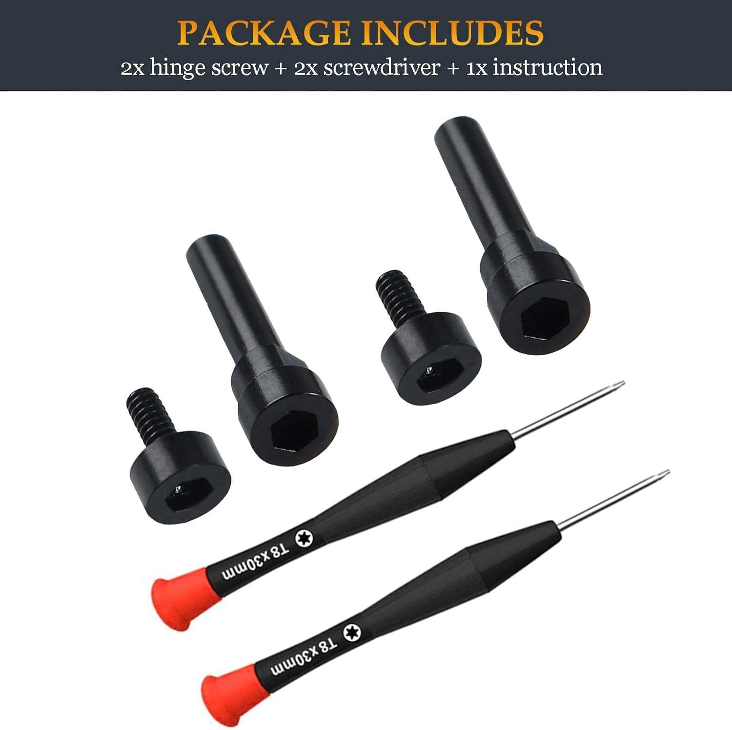 QC35 Hinge Screws Fit Great QuietComfort 35 II Hex Screw, Metal Hinge Swivel Screw Hinge Pin Parts Replacement for Bose QuietComfort 35 II/QC35 II/QC35/QC45/QC45 SE/QC25/QC Wireless Headphones (Black) - Image 4