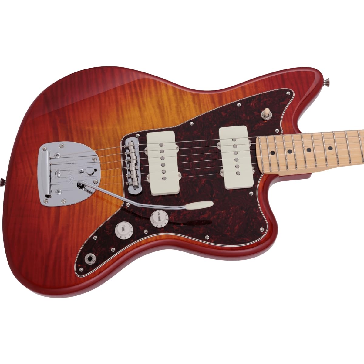 Amazon | Fender 2024 Hybrid II Jazzmaster Flame Sunset Orange