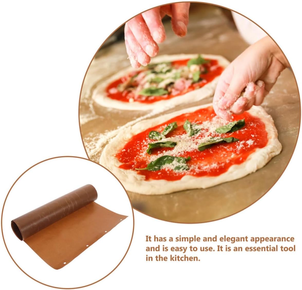2pcs Sliding Pizza Peel Replacement Cloth Non-stick Baking Mat Heat-resistant High-temperature Cooking Oil Cloth for Convenient Pizza Transfer and Baking