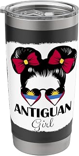 Antiguan Girl Antigua Barbuda Flag Roots Pride Heritage Stainless Steel Insulated Tumbler