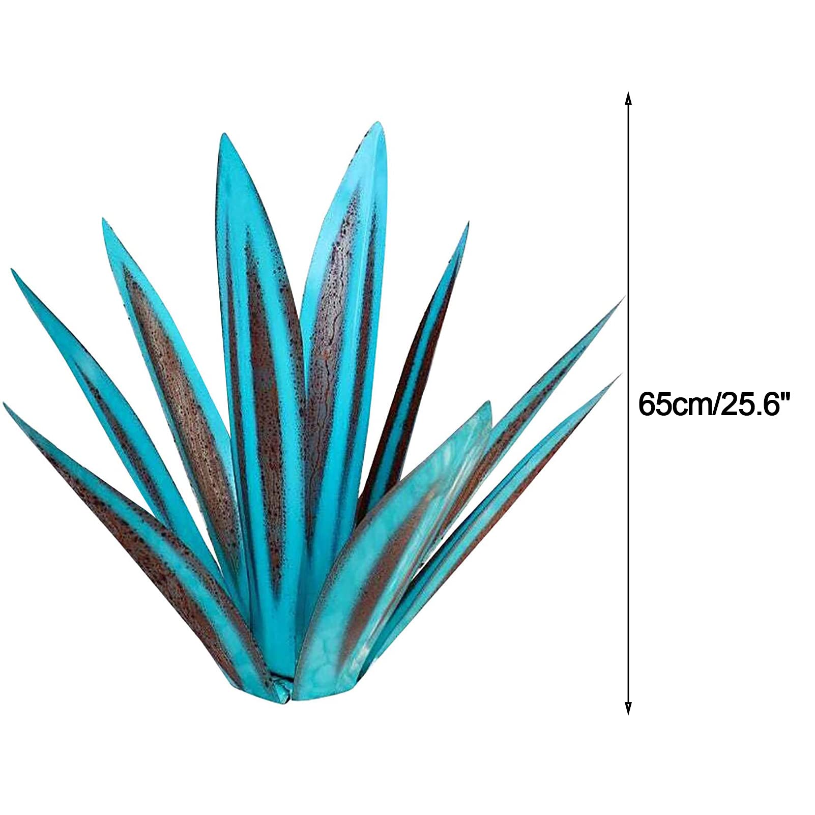 Scultura in Metallo di Agave da Esterno – Ornamento Decorativo per Giardino, Prato E Patio Blue,65cm