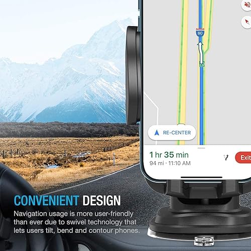 Miniatura 3 de Soporte de teléfono para parabrisas de automóvil, tablero de instrumentos con brazo extensible (paquete de 2), soporte universal para teléfono