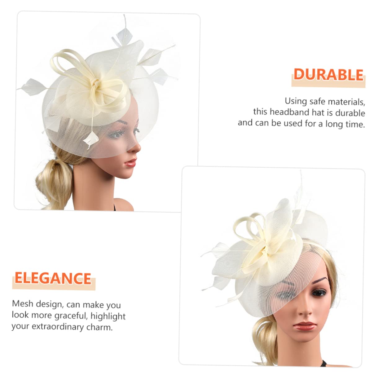 Abaodam 5pezzi Fascinator Elegante Rete per Cerimonie e Feste Cappello da Tea Party per Donne Accessorio per Matrimonio e Banchetto Design Leggero e Confortevole