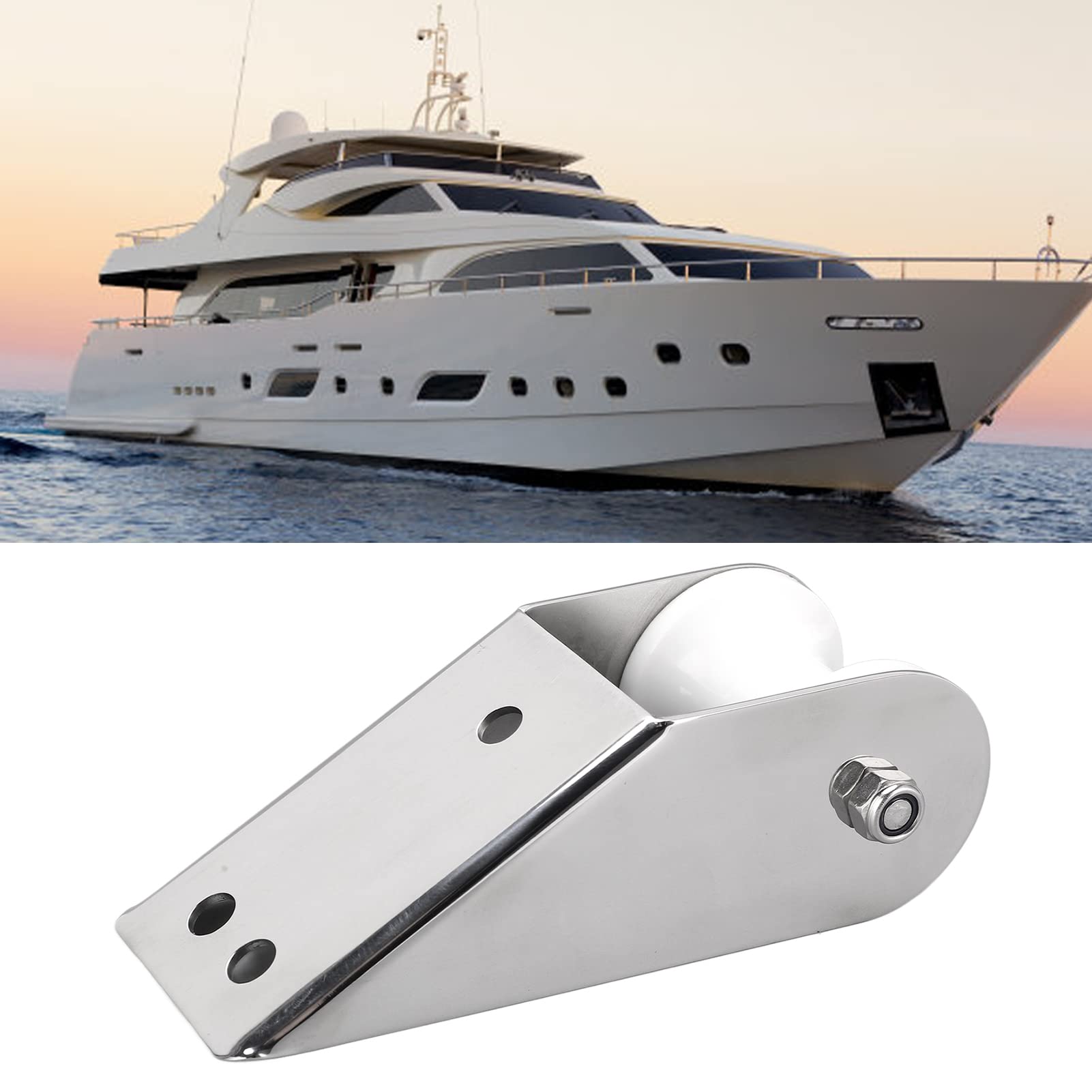 Support d'ancre de Bateau à roulettes, poulie d'ancrage, Support d'ancre de bossoir Rouleau D'ancre épaissi Roulette pour Ancre pour Accessoires d'amarrage Yacht Marin en Acier Inoxydable