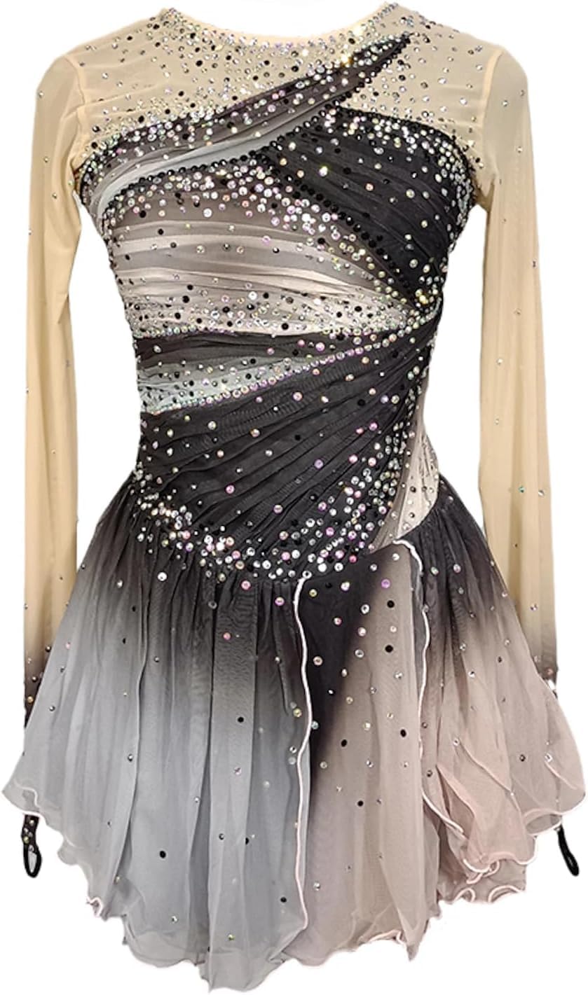 ZYDANC Girls' Figure Skating Dress Women's Gradient Ice Skating Competition Costumes Handmade Rhythmic Gymnastics Leotard