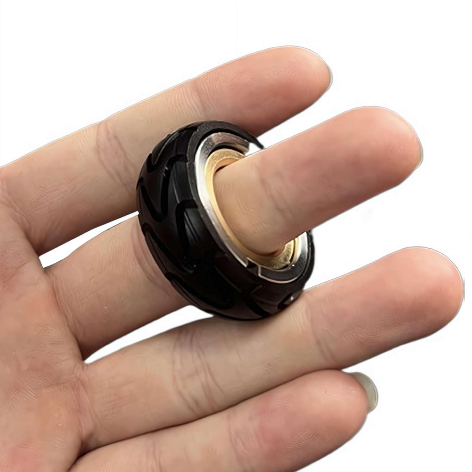 Stainless Steel Magnetic Fidget Spinner Ring – 1.3" Anxiety Relief EDC Toy for Adults, Smooth Spinner Ring for Focus & Stress Management, Minimalist Men's Jewelry