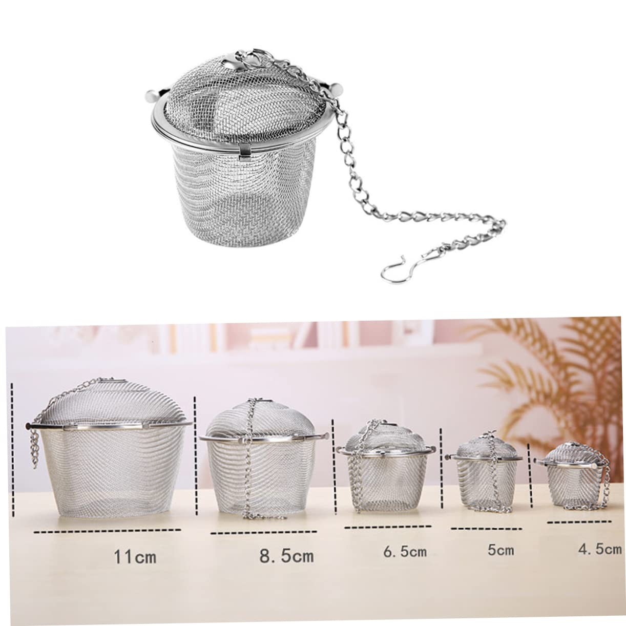 BRIGHTFUFU 1Pc Stainless Steel Spice Ball Infuser Decoction Tea Strainer for Tea and Soup Multi Use Kitchen Tool