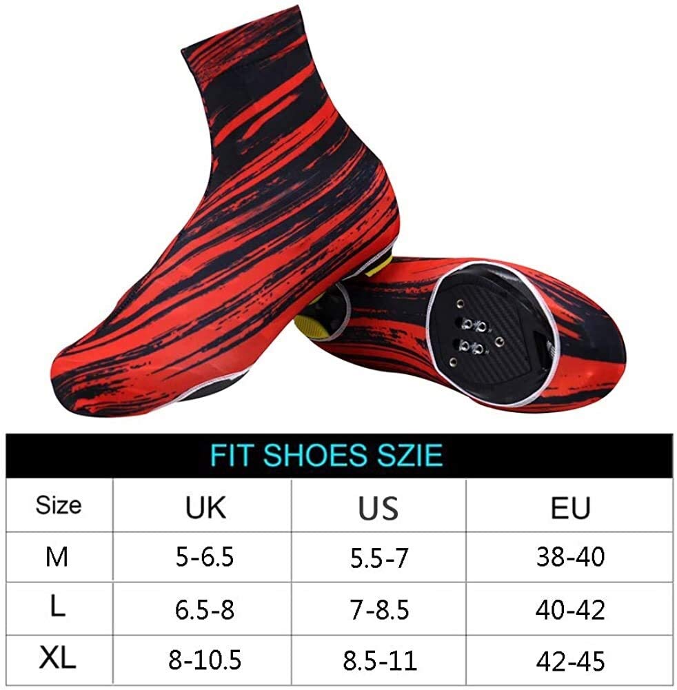 Cubrezapatillas de Ciclismo Cubrezapatillas de Ciclismo Cubrezapatillas de Bicicleta térmicas a Prueba de Viento, Tejido de Alta Elasticidad Bota Transpirable a Prueba de Salpicaduras para Hombres M