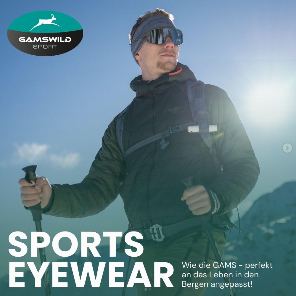 Gamswild WS5846 Fahrradbrille - Sonnenbrille - schnelle Rennradbrille - bruchsichere Polycarbonatgläser - 100% Schutz vor UV Strahlen - dank UV400 – 28g