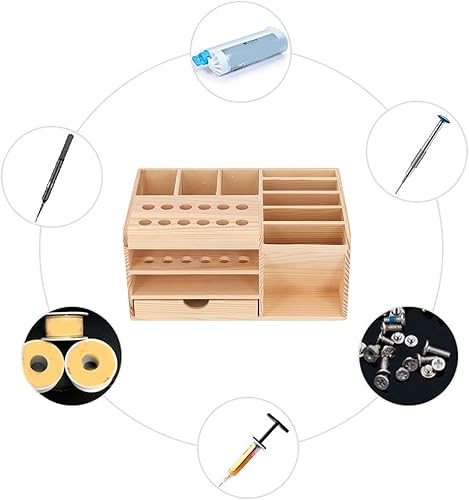 Miniatura 5 de Herramienta de reparación, Caja de herramientas de reparación de madera, Caja de piezas de herramientas de madera sintética con s, Sto clasificado