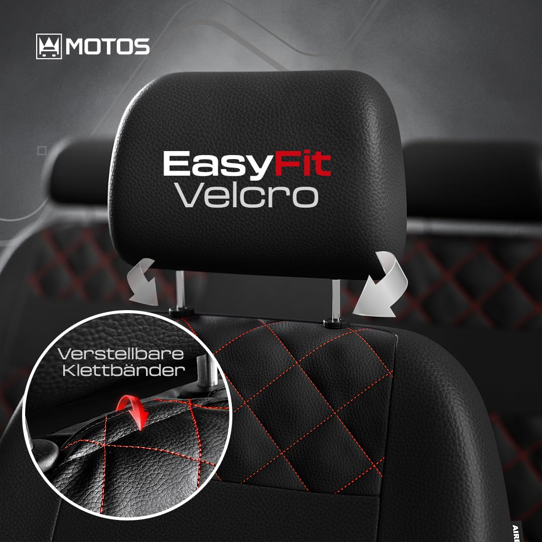 MOTOS Fundas universales para Asientos de Coche para Suzuki Vitara Funda Asiento Coche Delantero con Sistema de Airbag Activo, Ajuste, Material de Tres Capas, Aspecto Elegante, Aplicación Ver
