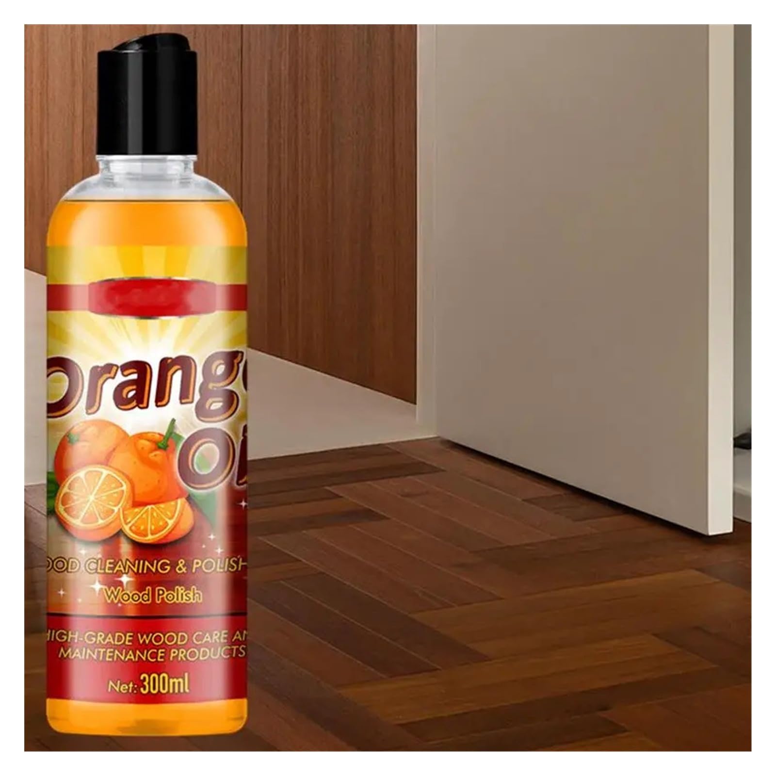 Holzbodenöl Orangenöl für Gartenmöbel 300ml Hartholz Bodenpolitur Pflege Anti-Risse Aufhellen Nachfüllöl für Zuhause Holz(3pcs)