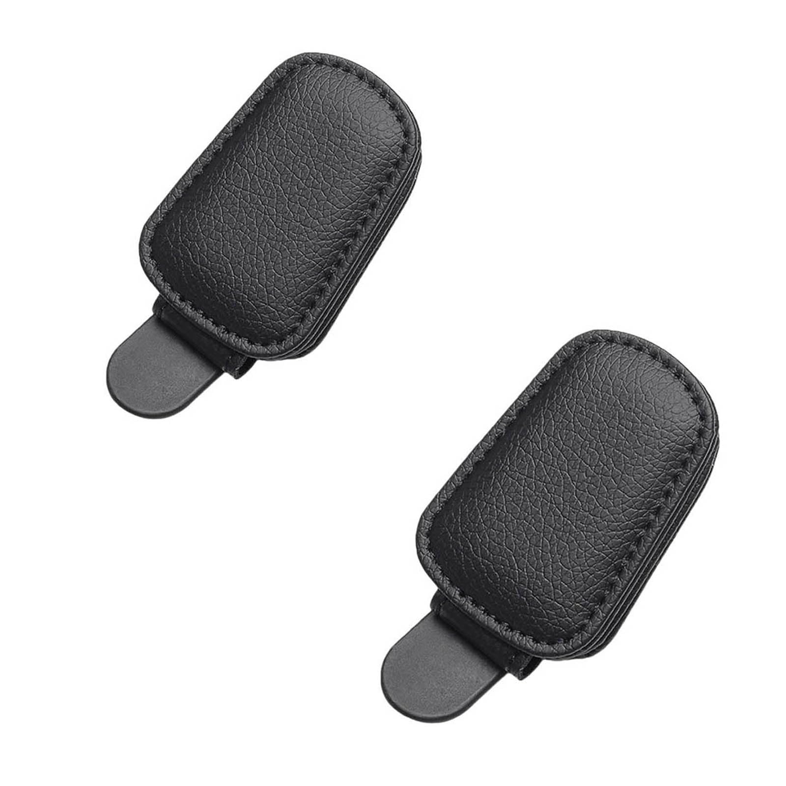 2Pcs Car Sun Visor for Buick Regal Generation 6 2010-2017, Magnetic Leather Eyeglass Holder Sunglasses Clip and Ticket Card Clip Accessories,Black