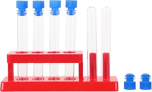 ibasenice Tubos de ensayo, 1 juego de herramientas transparentes para cumpleaños, experimentos líquidos, almacenamiento y ciencia de laboratorio