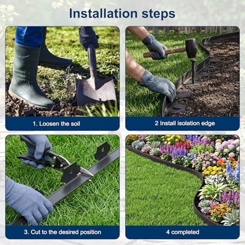 Landscape Edging Border Kit Includes 40 ft of Lawn Edging and 40 Spikes - image 5