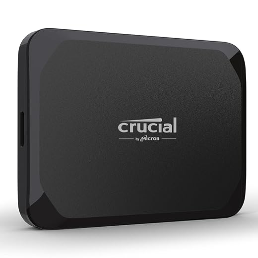 Crucial X8 2TB Portable SSD – Up to 1050MB/s – USB 3.2 – External Solid State Drive, USB-C, USB-A – CT2000X8SSD9, Black