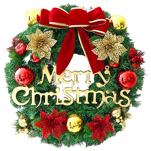 Couronne de Noël, Couronne de Noël pour porte d'entrée, Couronne de Noël créative, Guirlande de Noël - Couronnes pour porte de maison, décoration murale en forme d'arbre pour la fête de Noël, vitrines