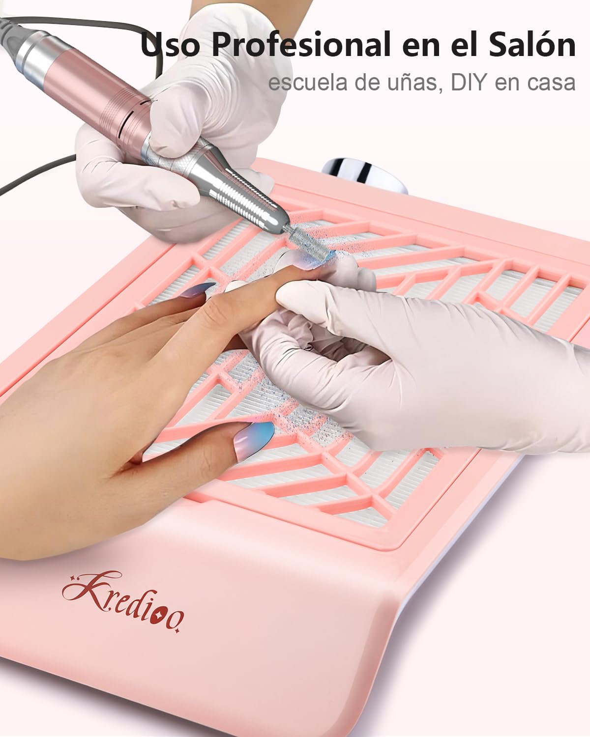 Aspiradora de Uñas Recargable, Aspirador para Uñas Profesional sin Cable, con Filtro Reutilizable y Cepillo, Colector de Polvo de Uñas, Extractor de Polvo para Uñas, Máquina de Succión con Ventilador