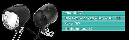 Miniatura 4 de Luz Ebike de 48 V, 2 en 1, luz delantera de bicicleta, bocina de lámpara LED para bicicleta eléctrica E de 6 V, luz LED para Bafang 48 voltios, luz