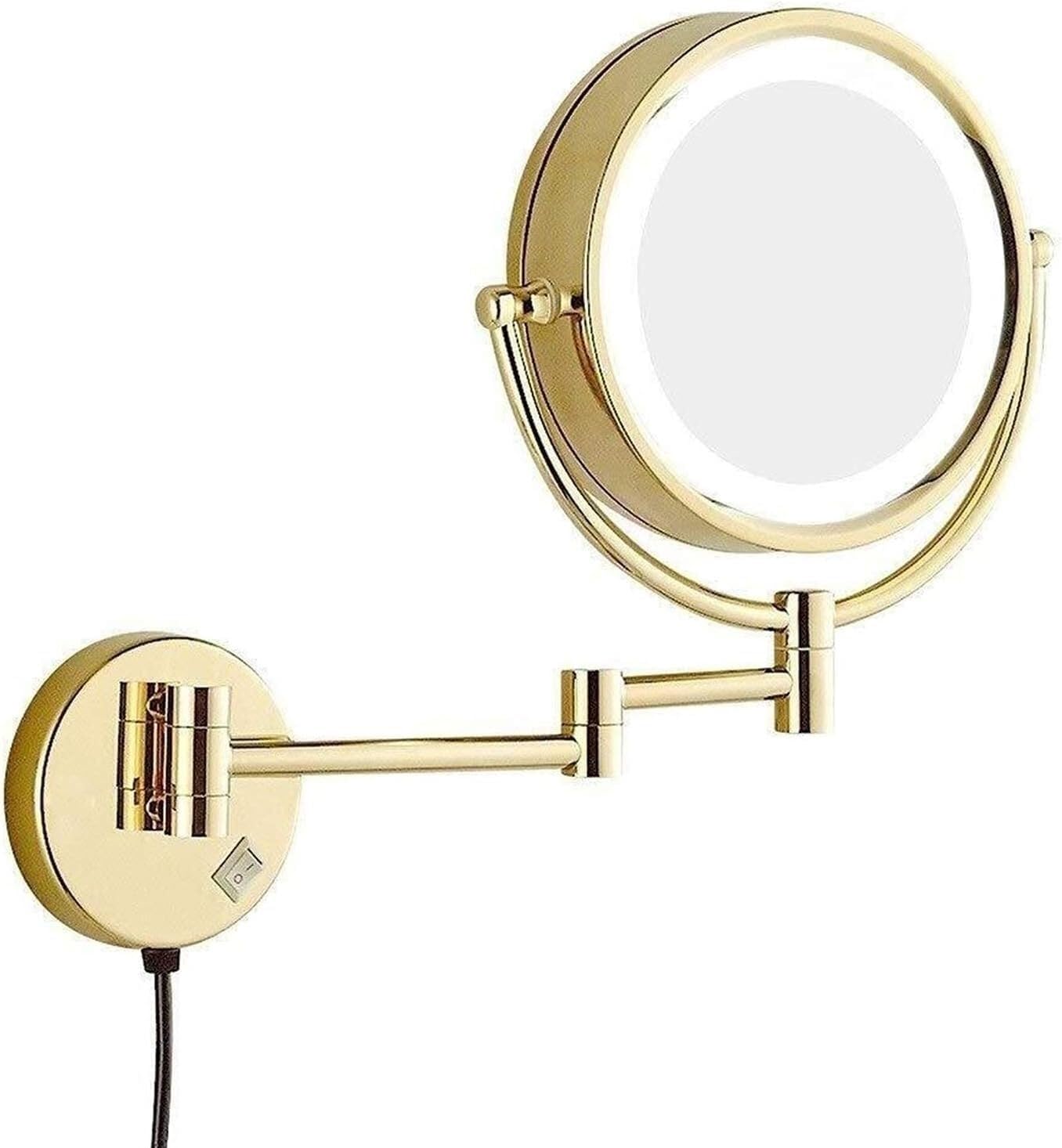 Miroir de maquillage mural pivotant grand format de 20,3 cm et miroir de toilettage 3x