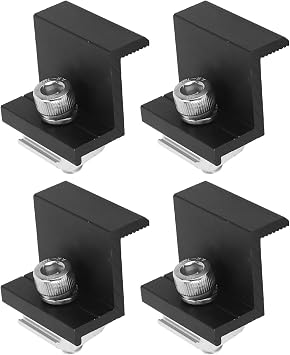 Solar Panel End Clamp, Heavy Duty Mounting Bracket for RV Roof House Boat Aluminum Alloy Anodized 35mm Z Design 12 Pack
