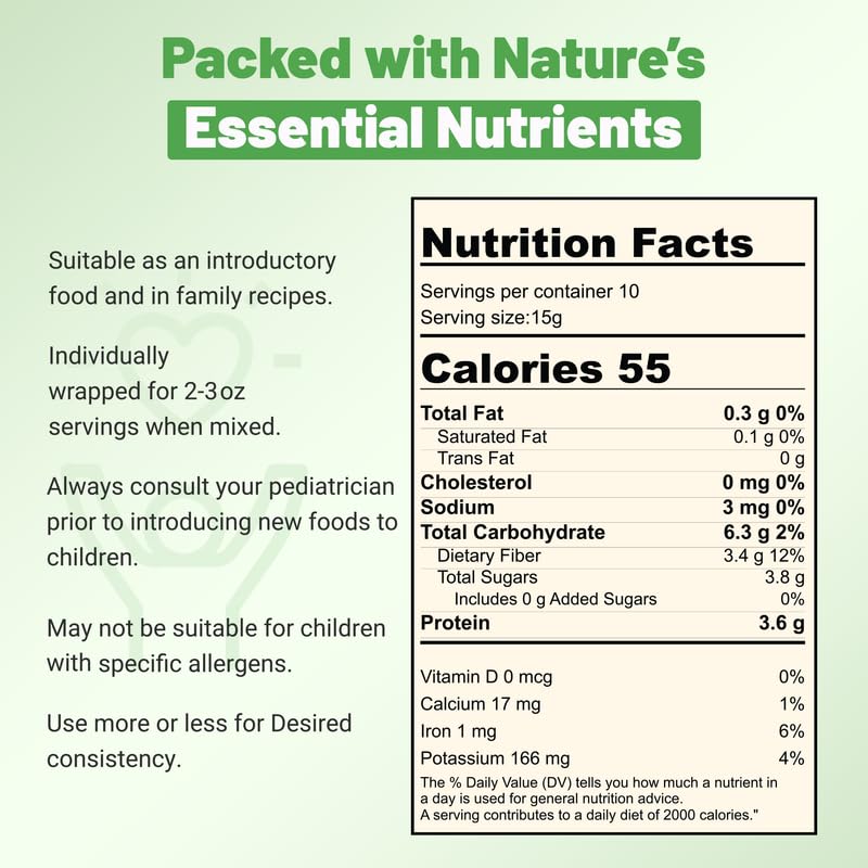 Organic Freeze-Dried Peas Food Powder, Stage 1 Baby Puree Mix for Infants & Toddlers, Organic Powder for Early Veggie Introduction & Family Meals image 4