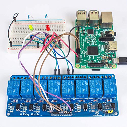 Image of SunFounder 5V 8 Channel Relay Shield Module for Arduino R3 2560 1280 ARM PIC AVR STM32 Raspberry Pi 3, 2 Model B & B+