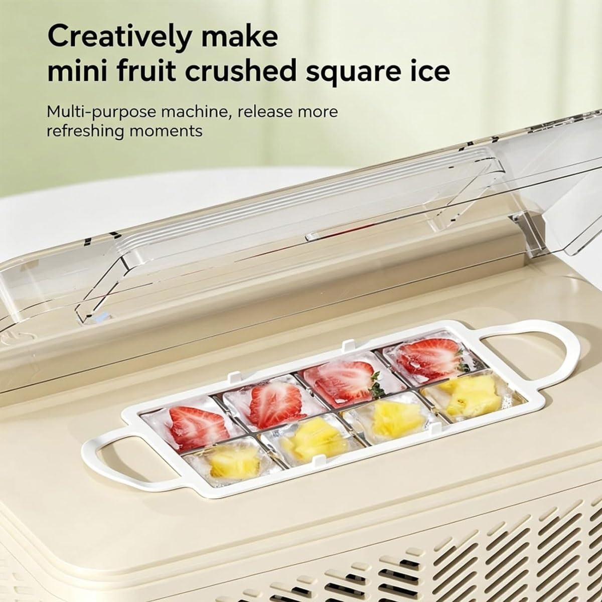 Mini máquina fabricar hielo coche 8 cubos,doble potencia,oficina y Camping | 8 cubitos de hielo en 15 minutos, fácil de limpiar, encimera portátil.