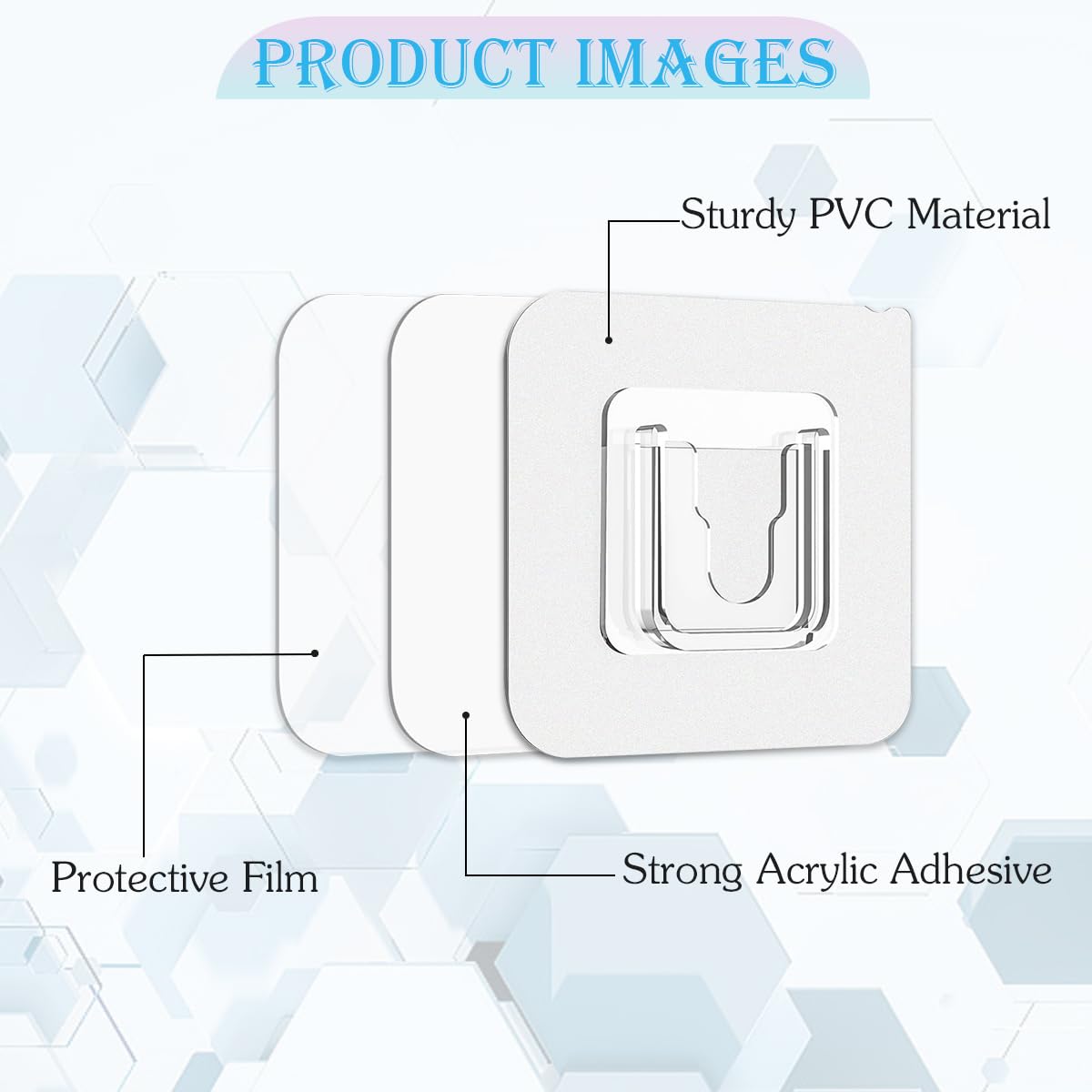 UBRAVE Ganchos autoadhesivos, 10 pares de ganchos de pared adhesivos de doble cara, ganchos impermeables sin costuras para colgar sin perforar y clavos, gancho de pared autoadhesivo resistente para