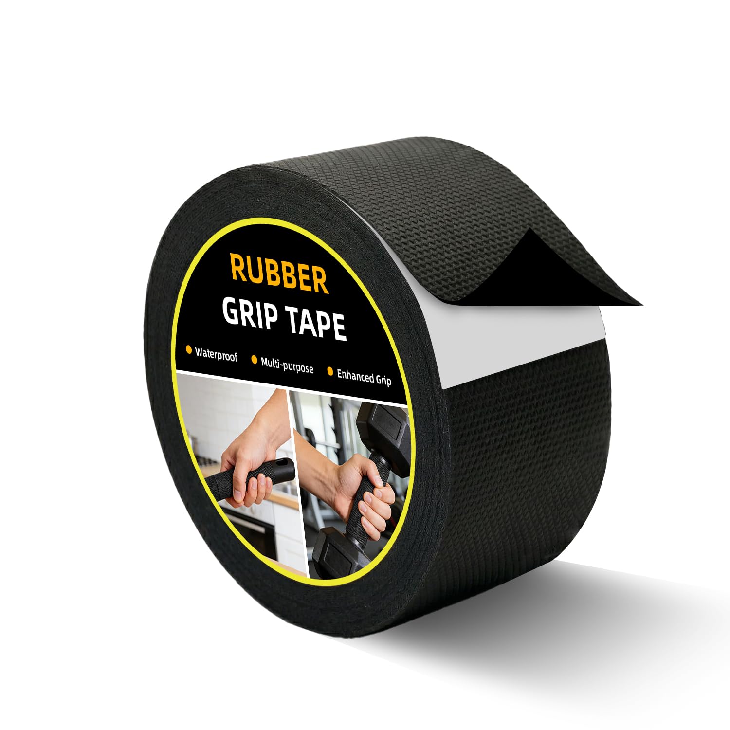 Rubber Grip Tape 2.5cm x 3m, Non Slip Rubber Tape with Strong Self Adhesive, Anti Slip Tape for Handles and Contact Surfaces, Waterproof Grip Tape, Black