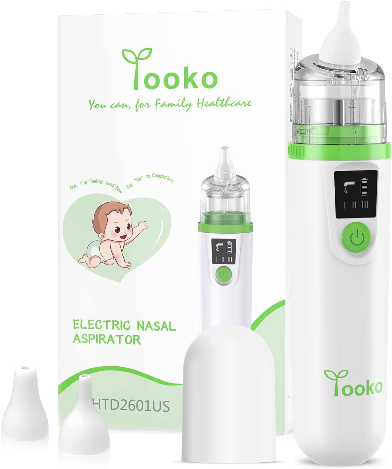 Baby Nasal Aspirator, YOOKO Nose Snot Electric Sucker Booger Remover Mucus Cleaner Baby Essentials for Newborn Toddlers with 3 Levels & Storage Pouch, HSA/FSA Eligible