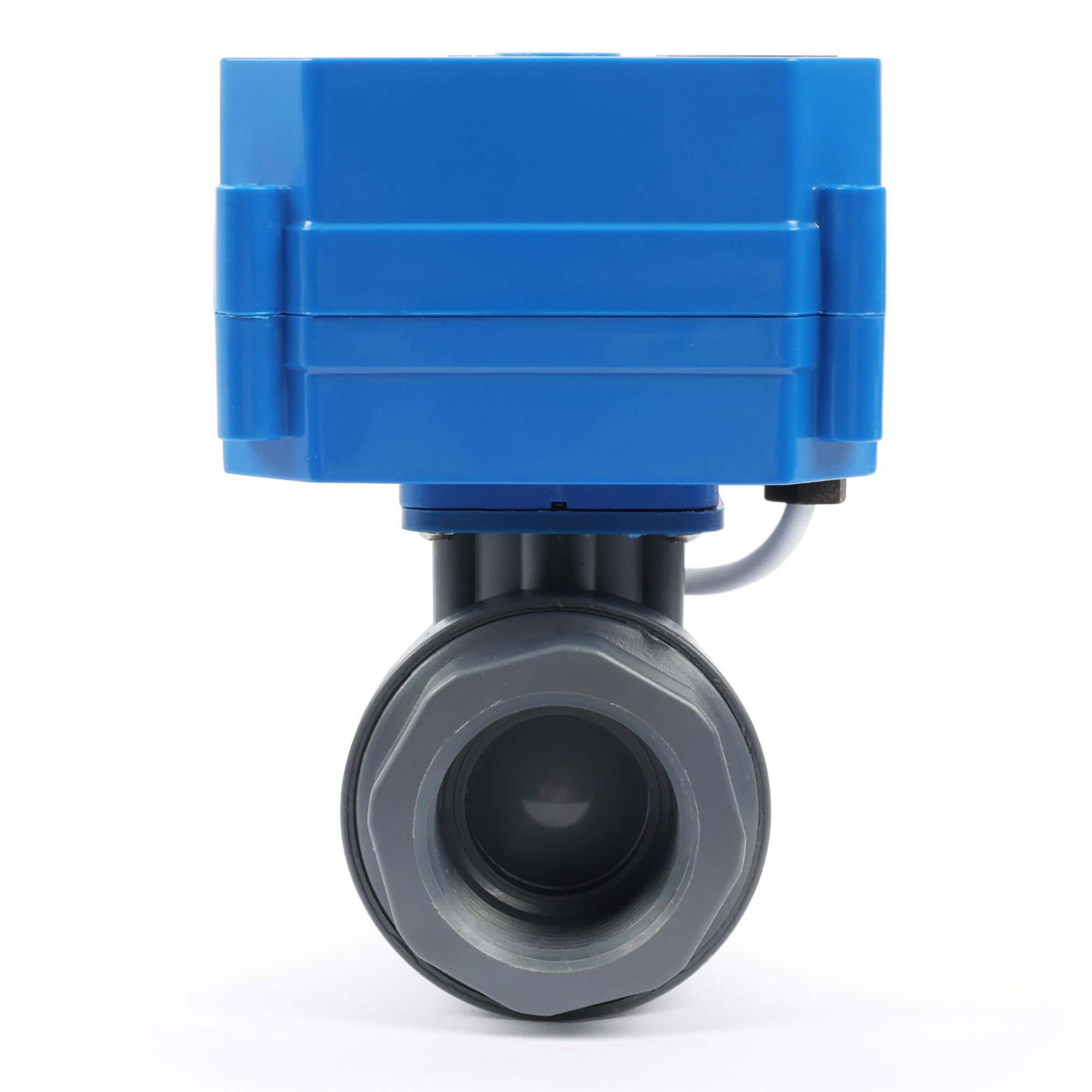 Valvola a sfera motorizzata in UPVC da 1" - Valvola a sfera elettrica in plastica con porta completa, ritorno automatico a 2 fili, 9-36 V AC/DC, normalmente chiusa