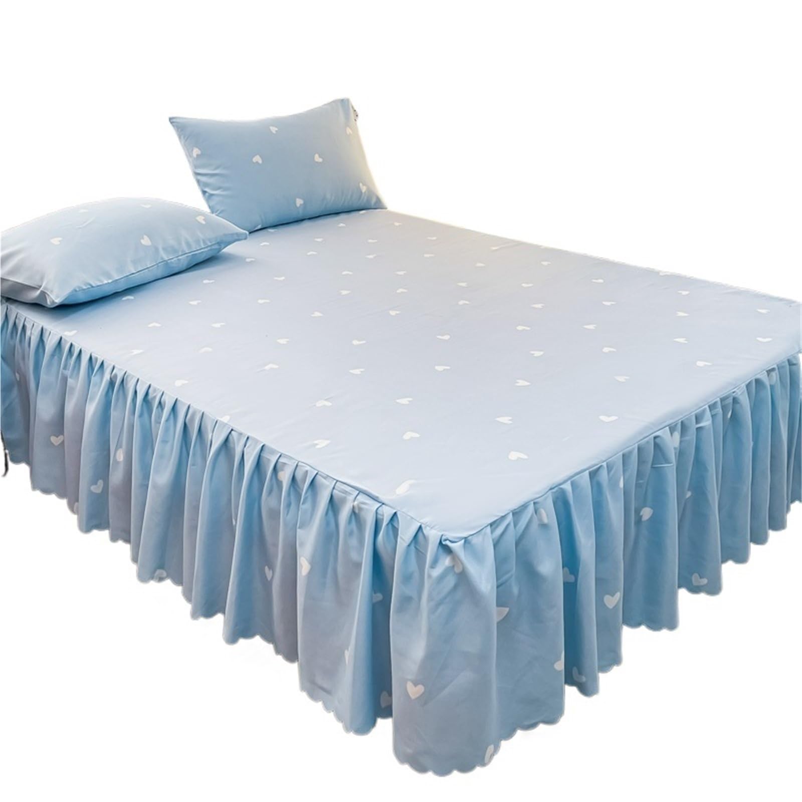 Bed Skirt 1pc Bed Skirt Colorful Bedspread Stripe Style Cover For Home Mattress With Ruffles (No Pillowcase)(Color 9,150x200cm 1pc)