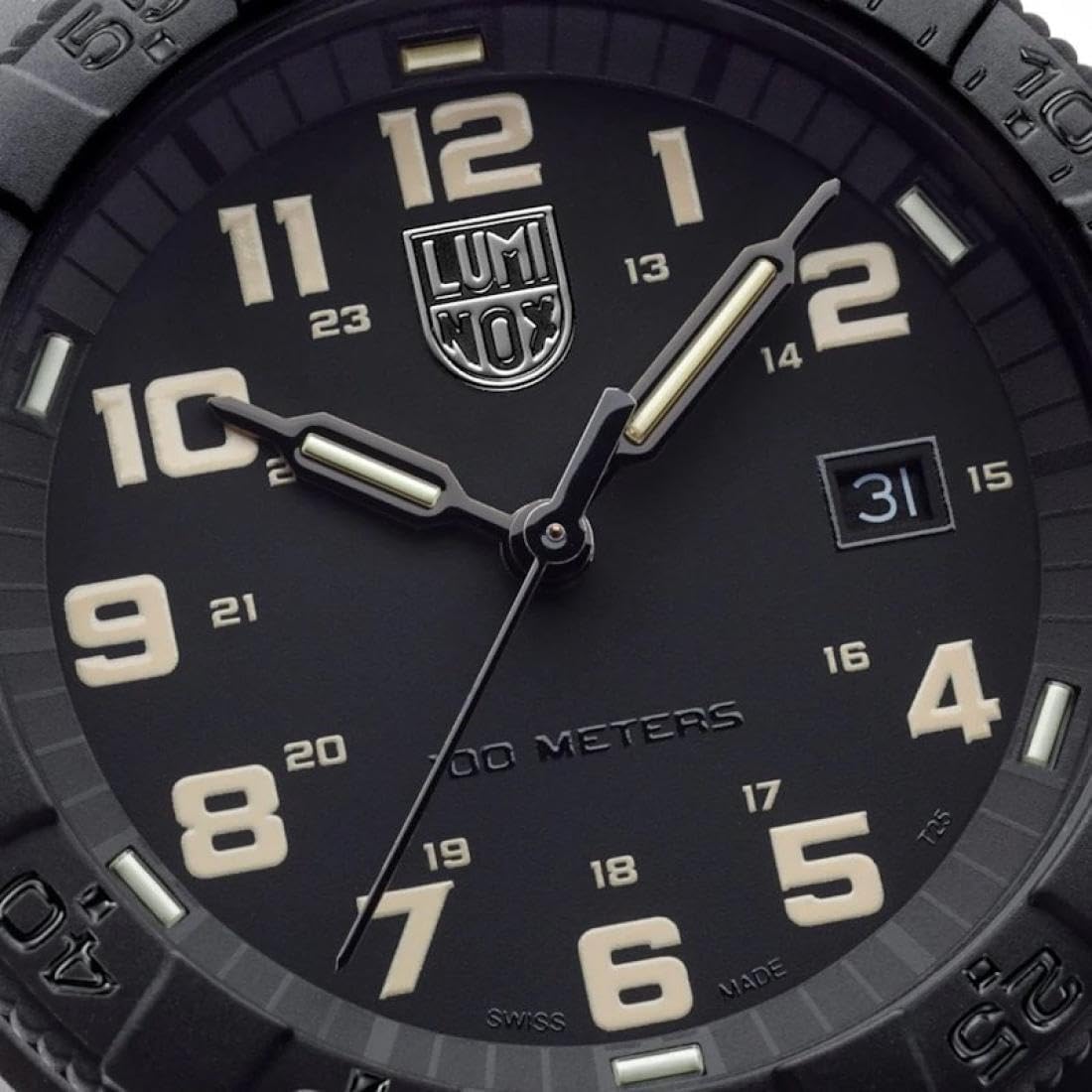 Luminox Leatherback SEA Turtle Giant Uhr für Herren in der Farbe Schwarz mit Armband aus PU, Wasserdichtigkeit: 10 bar, Gehäusedurchmesser: 44 mm, XS.0330