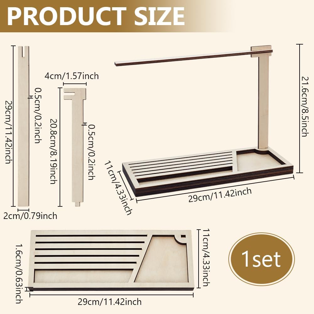 PH PandaHall Wooden Bobbin Rack for Embroidery Floss, 5 Slots Wood Floss Organizer Floss Bobbin Holder for Crafts Cross Stitching Embroidery Sewing, 11.4×4.3×8.5 inches