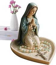 Virgin Mary | Rosary Holder Religious Resin Sacred Heart,Pendant for Men Women Student Teacher Desk Bedroom Home Office Birthday Gift