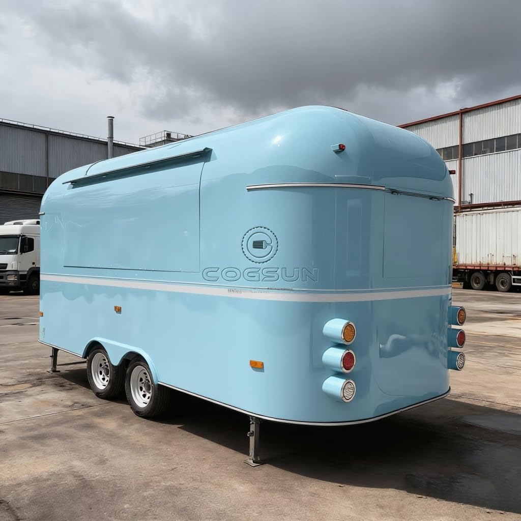 Concession Food Trailer for Sale, Mobile Kitchen Food Truck Trailer, Commercial Street Food Trailer for Outdoor Catering and Festival Events