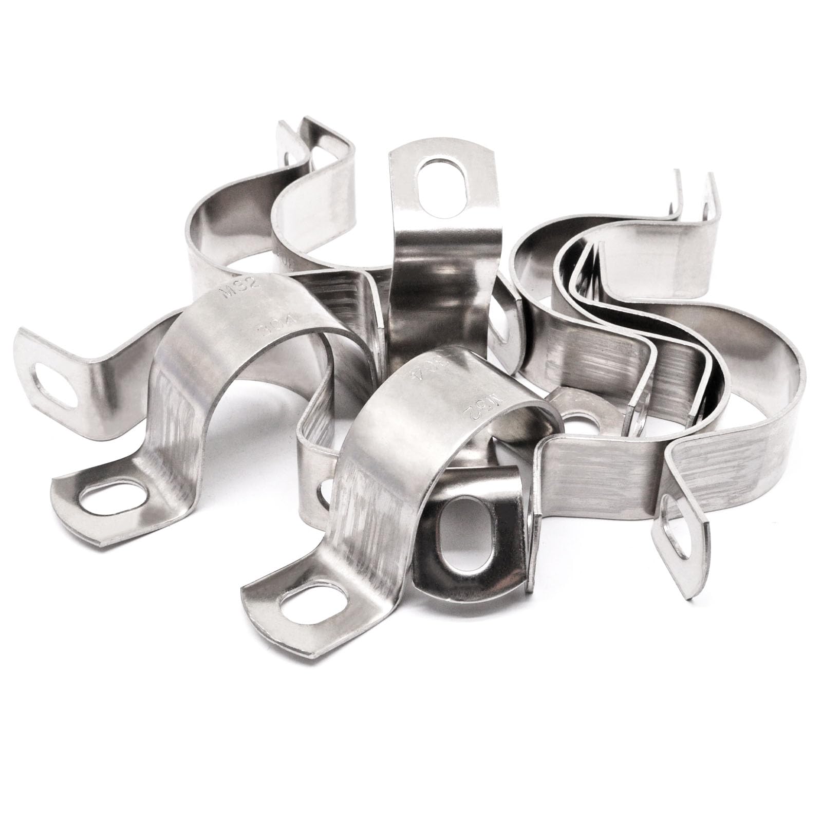 50 Pcs Grey 1-Inch PVC Pipe Straps - Conduit Clamps With 2 Mounting Holes For Plumbing & Electrical