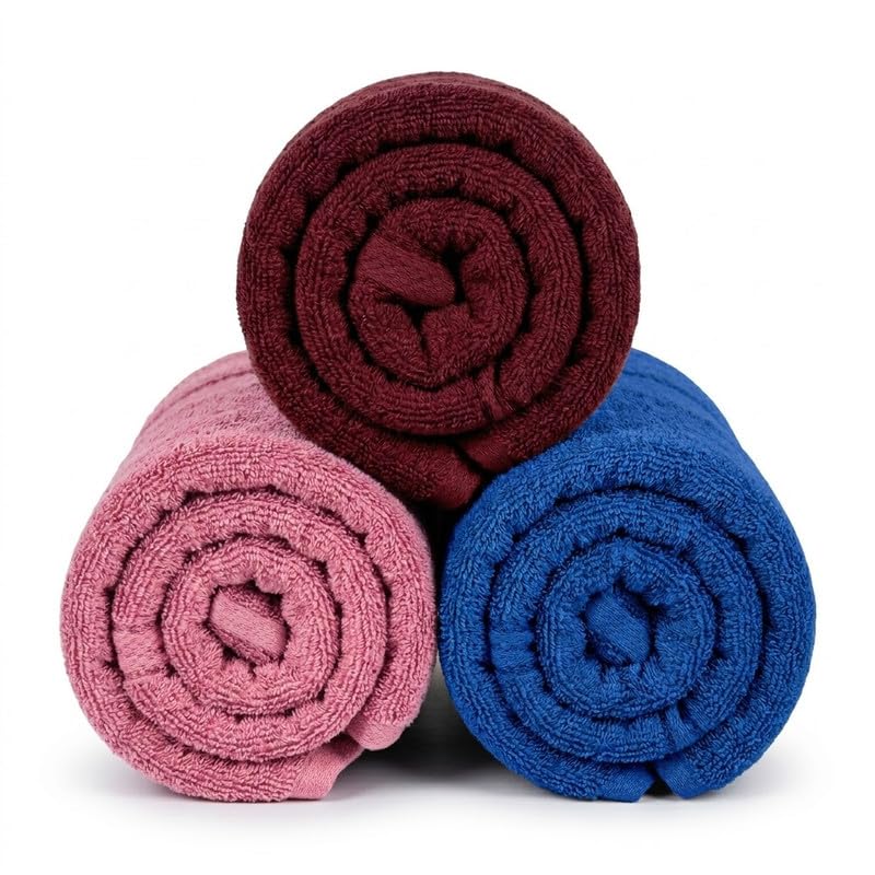 Image of TowelWala Hand Towel 550 GSM Soft Absorbent Quick Dry (Pink /Maroon /Blue)