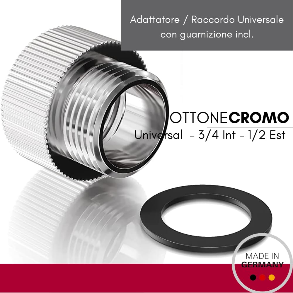 Raccordo Adattatore In Ottone 3/4 GHT Maschio A 1/2 NPT Femmina E 3/4 - Foto 5