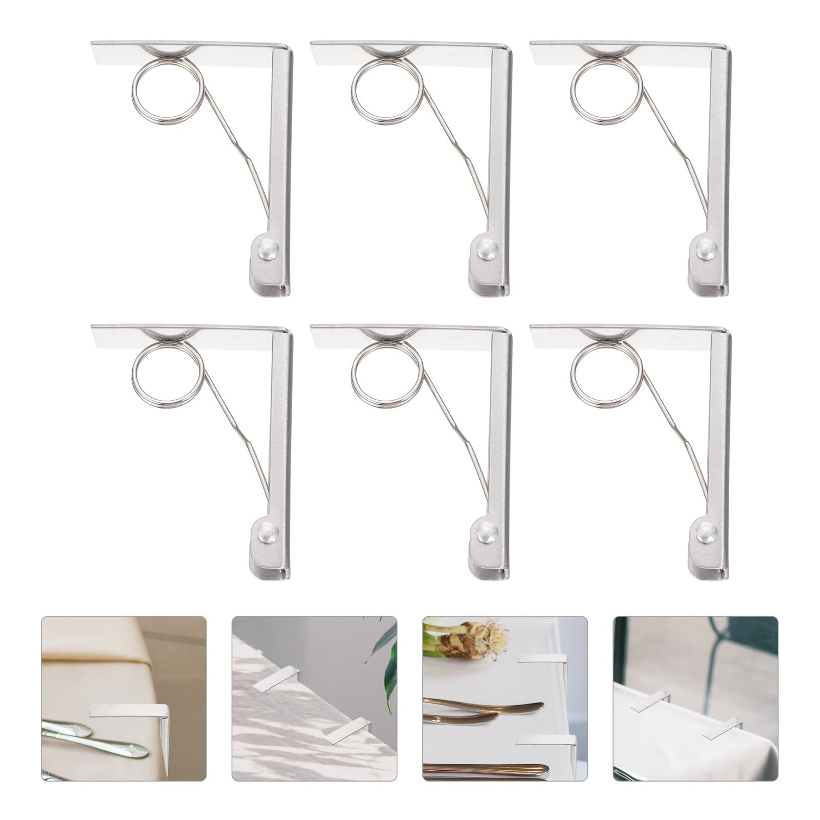 Set 6 Pezzi Fermatovaglia per Tavolo in Acciaio Inossidabile, Clip Portatovaglia Resistenti 5,5 Cm per Campeggio e Picnic