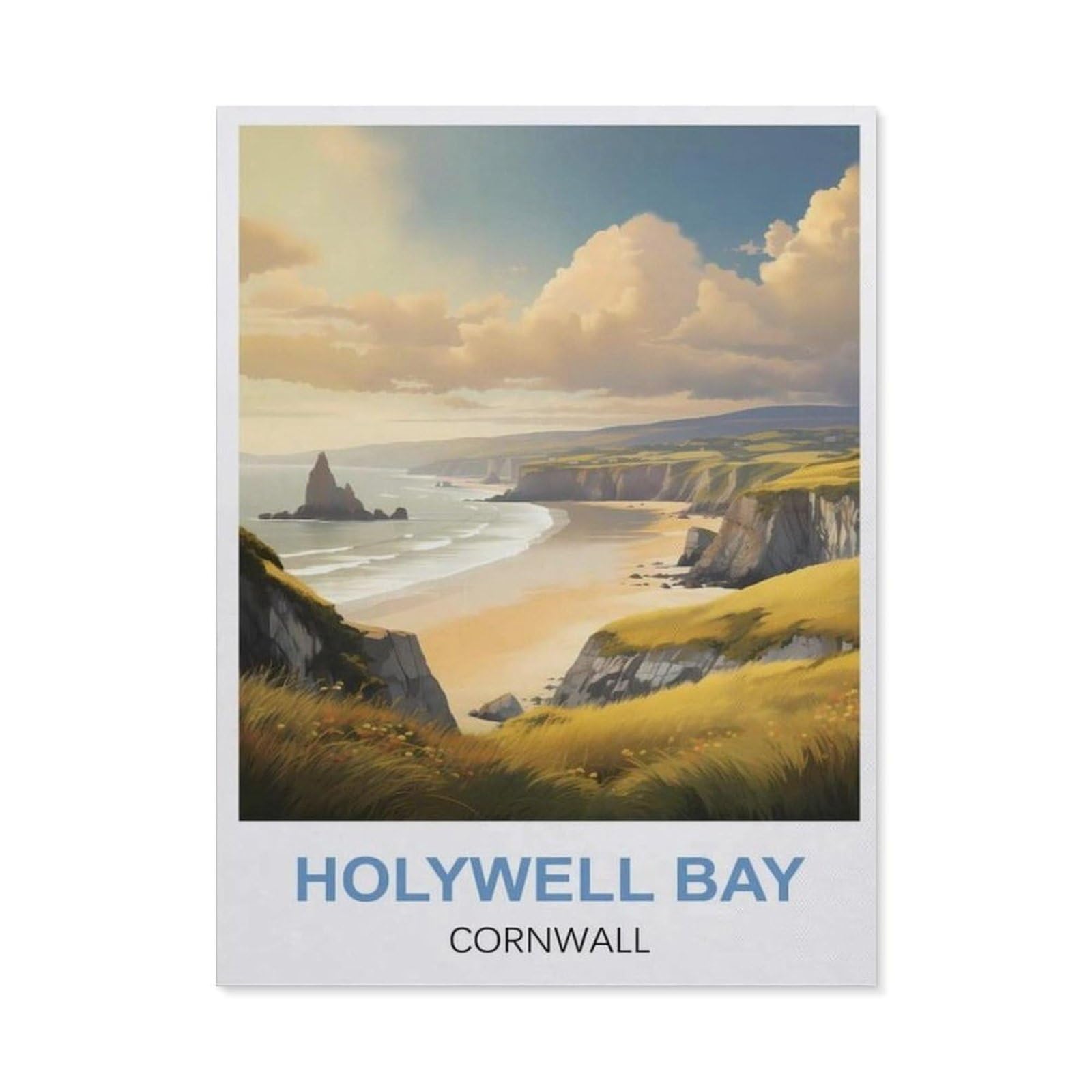 BEAYODKP DIY 5D Diamond Painting，Holywell Bay Cornwall（40x50cm）